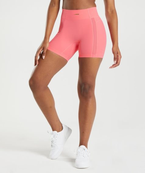 Pantalones Cortos Gymshark Whitney Mesh Mujer Rosas | ES7084-LD