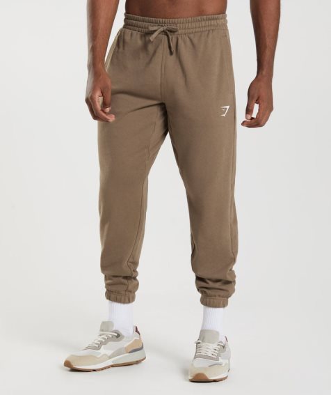 Pantalones Jogger Gymshark Essential Oversized Hombre Marrones | ES8471-VQ