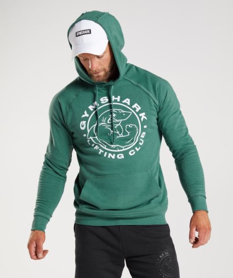 Sudadera Con Capucha Gymshark Legacy Hombre Verde | ES5206-DS