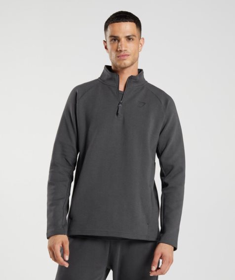 Sudaderas Gymshark Rest Day 1/4 Zip Hombre Gris Oscuro | ES0542-HP