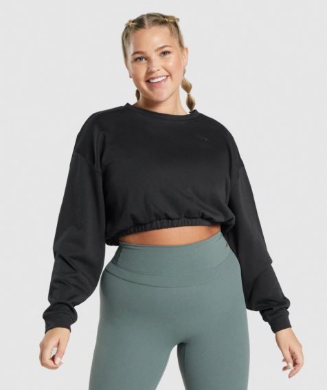 Sudaderas Gymshark Whitney Cropped Mujer Negras | ES4862-YB