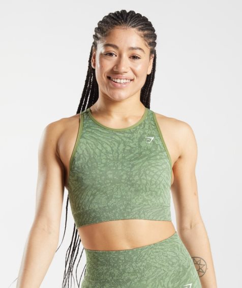 Sujetadores Deportivos Gymshark Adapt Animal Seamless Mujer Verde | ES6520-QG