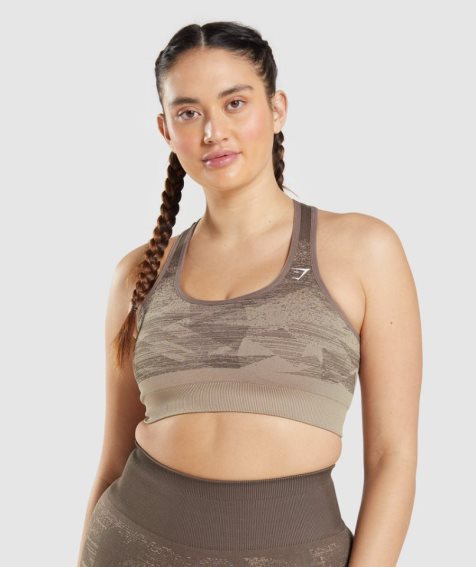 Sujetadores Deportivos Gymshark Adapt Ombre Seamless Mujer Marrones | ES1643-PN