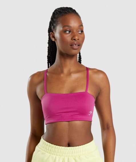 Sujetadores Deportivos Gymshark Bandeau Mujer Rosas | ES1467-MA