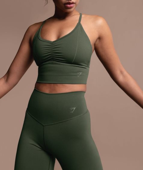 Sujetadores Deportivos Gymshark Elevate Longline Mujer Verde Oliva | ES5136-BA