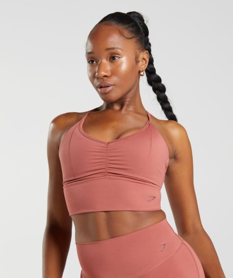 Sujetadores Deportivos Gymshark Elevate Longline Mujer Rosas | ES9073-HO