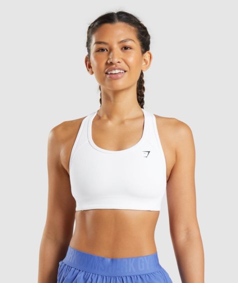 Sujetadores Deportivos Gymshark Essential Racer Back Mujer Blancas | ES4510-DF