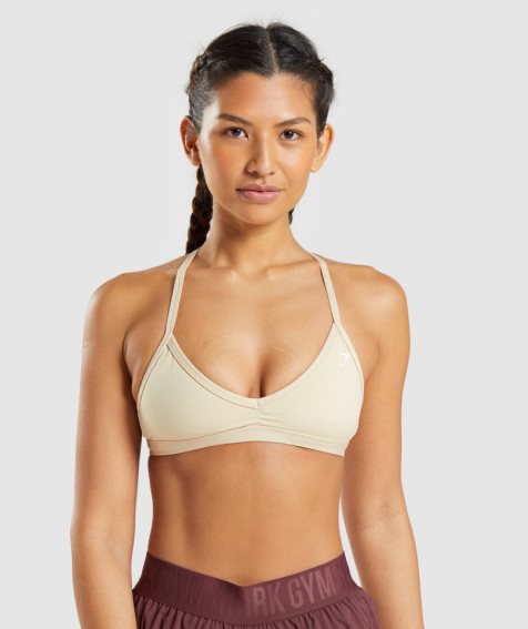 Sujetadores Deportivos Gymshark Minimal Mujer Beige | ES6057-RO