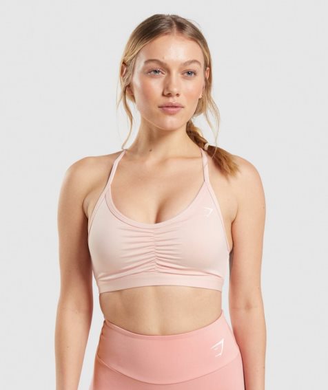 Sujetadores Deportivos Gymshark Ruched Mujer Rosas Claro | ES3512-CK