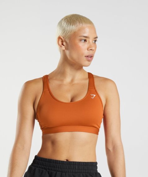 Sujetadores Deportivos Gymshark Scoop Neck Mujer Marrones | ES5897-GN