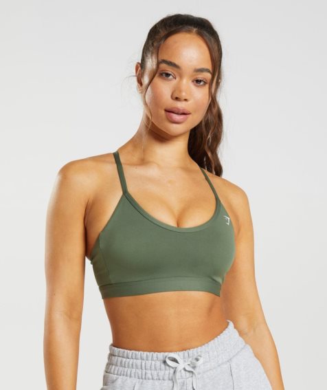 Sujetadores Deportivos Gymshark V Neck Mujer Verde Oliva | ES2785-KN