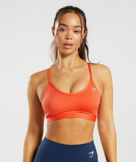 Sujetadores Deportivos Gymshark V Neck Mujer Naranjas | ES3528-QP