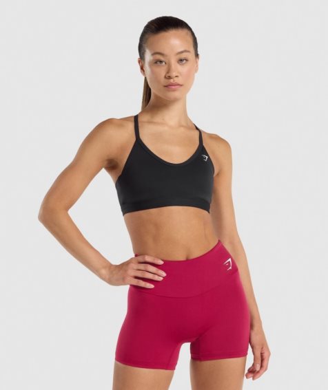 Sujetadores Deportivos Gymshark V Neck Mujer Negras | ES6719-AZ