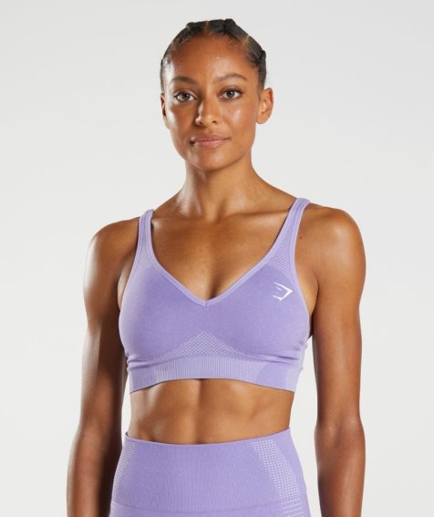 Sujetadores Deportivos Gymshark Vital Seamless 2.0 V Neck Mujer Moradas | ES0593-IP