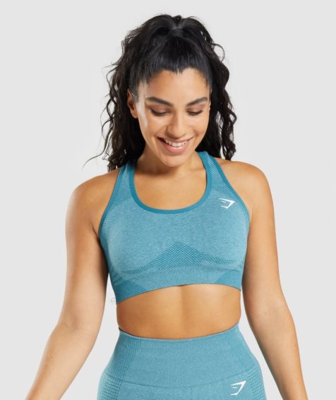 Sujetadores Deportivos Gymshark Vital Seamless 2.0 Mujer Turquesa | ES1083-XT