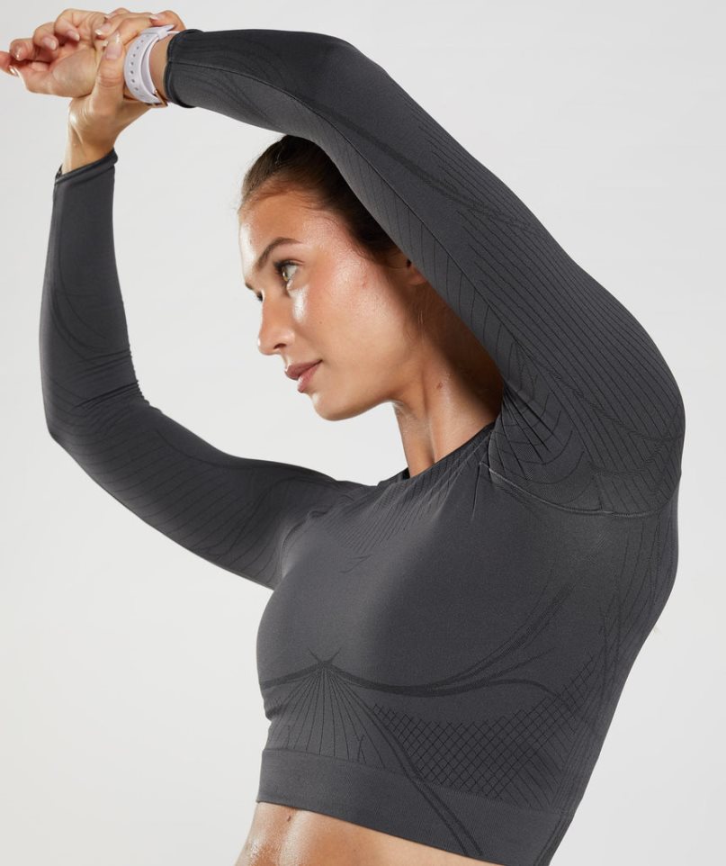 Camisa Recortada Gymshark Apex Seamless Mujer Negras | ES1459-WE