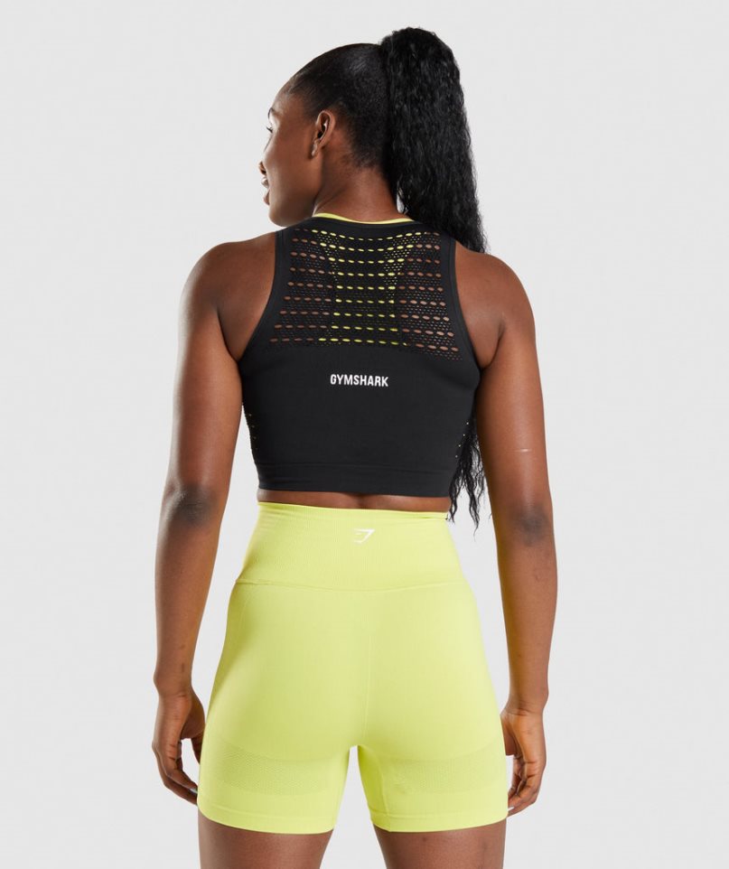 Camisa Recortada Gymshark Energy Seamless Mujer Negras | ES2814-NW