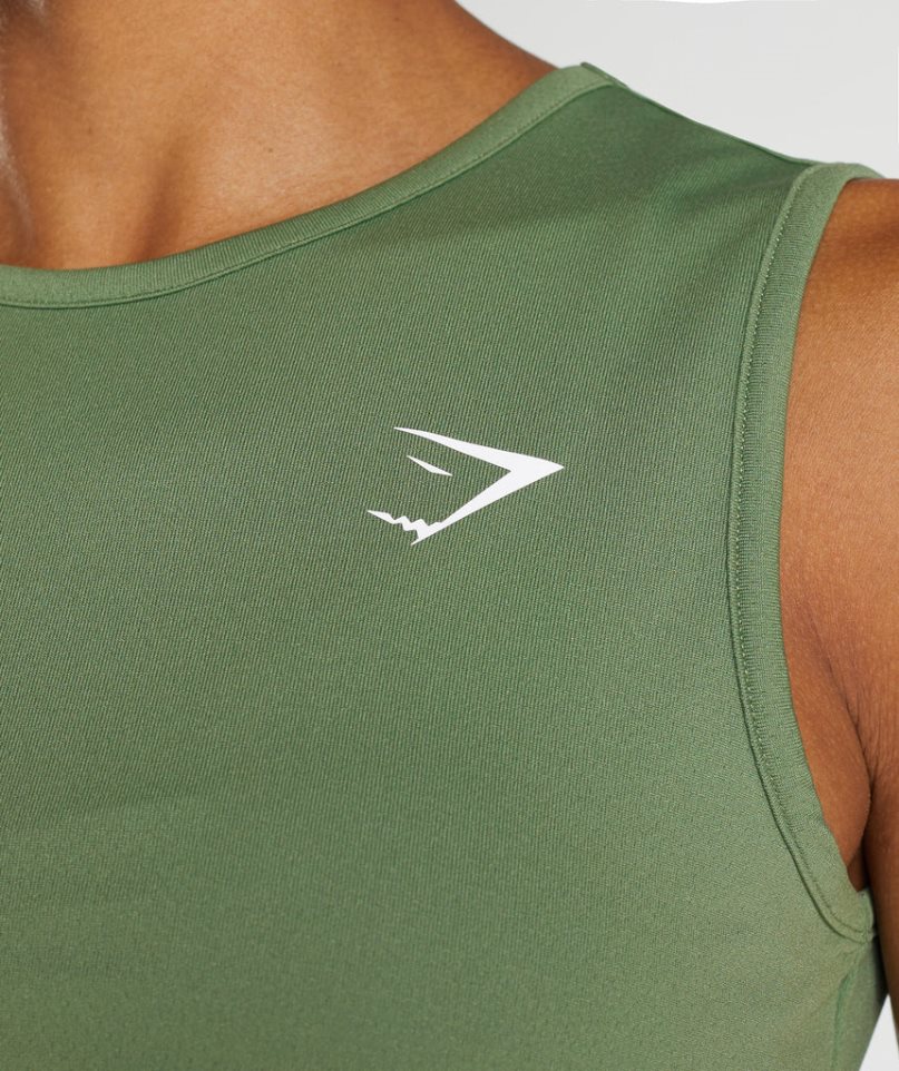 Camisa Recortada Gymshark Entrenamiento Mujer Verde | ES7321-LE