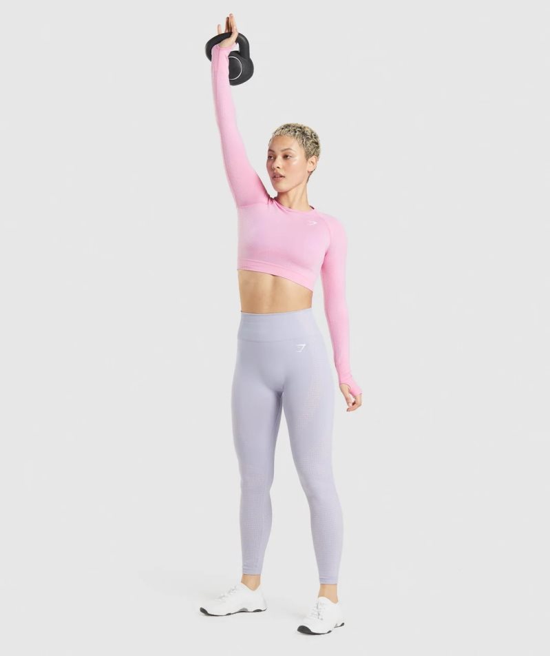 Camisa Recortada Gymshark Vital Seamless 2.0 Mujer Rosas | ES1605-UA