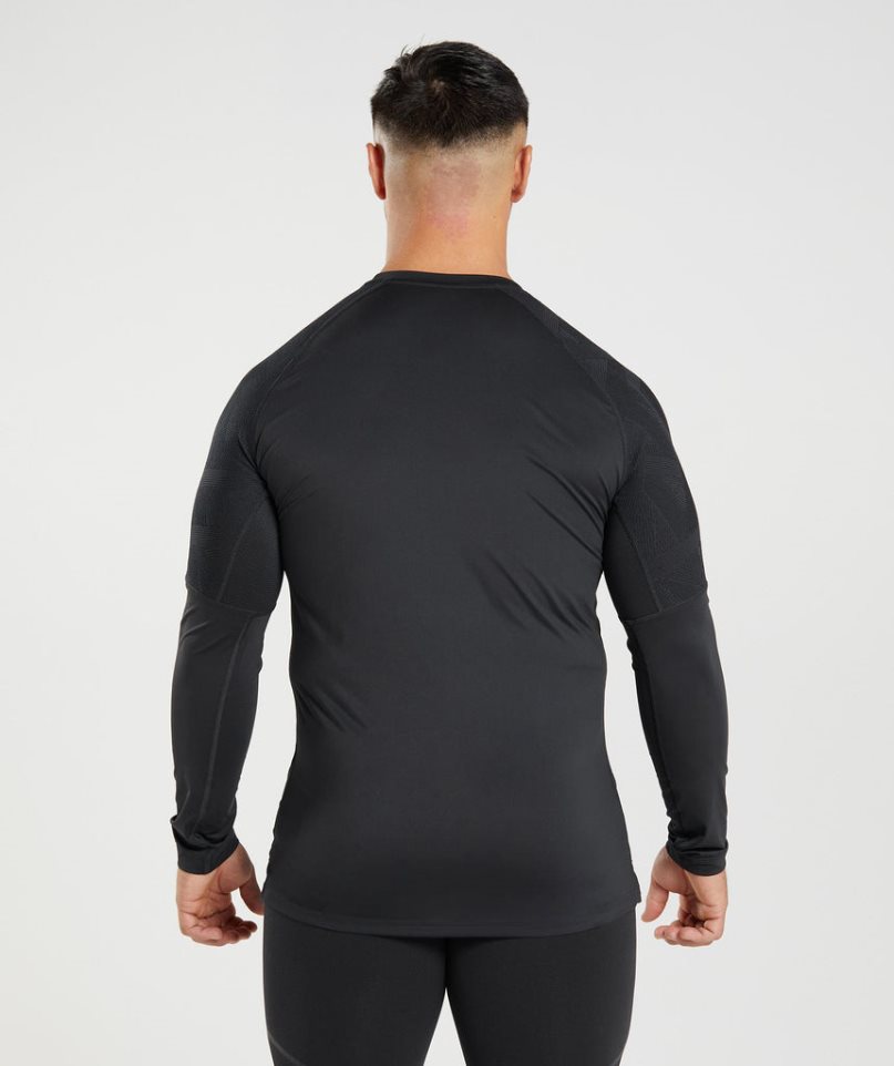 Camiseta Gymshark 315 Long Sleeve Hombre Negras | ES0459-GT