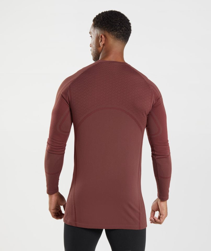 Camiseta Gymshark 315 Long Sleeve Hombre Marrones | ES0564-GI