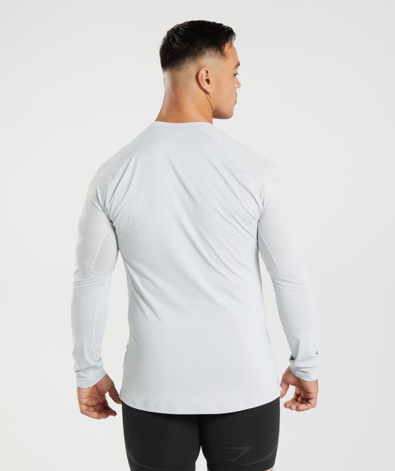 Camiseta Gymshark 315 Long Sleeve Hombre Gris Claro | ES0867-TB