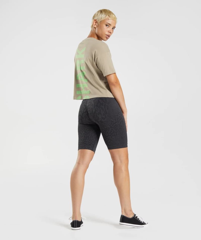 Camiseta Gymshark 315 Midi Mujer Kaki | ES1953-SA