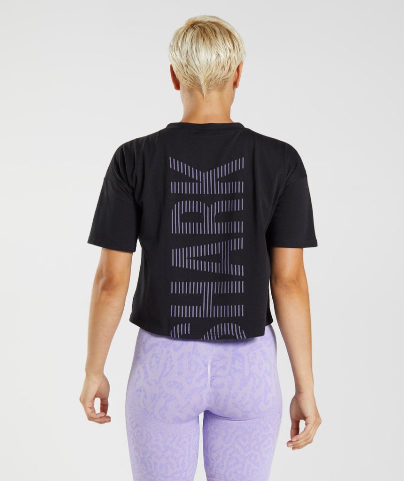 Camiseta Gymshark 315 Midi Mujer Negras | ES5798-CR