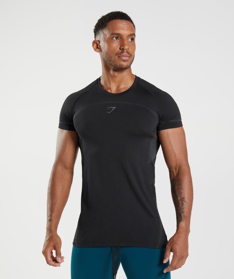 Camiseta Gymshark 315 Seamless Hombre Negras | ES8601-JC