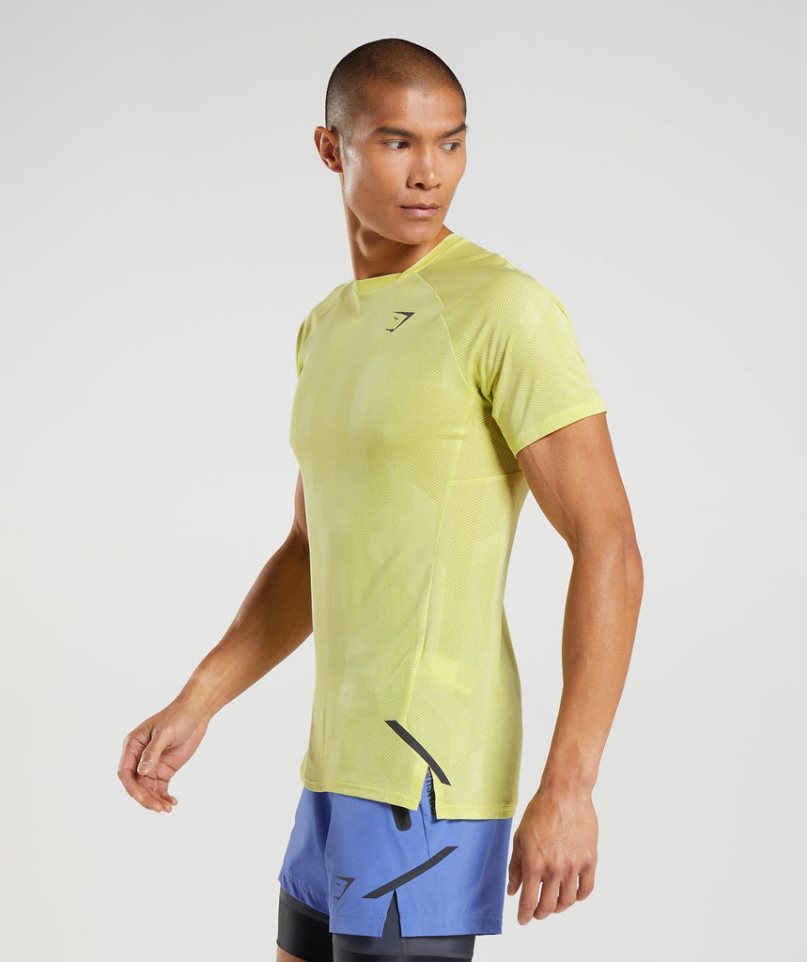 Camiseta Gymshark Apex Hombre Amarillo | ES2689-LD