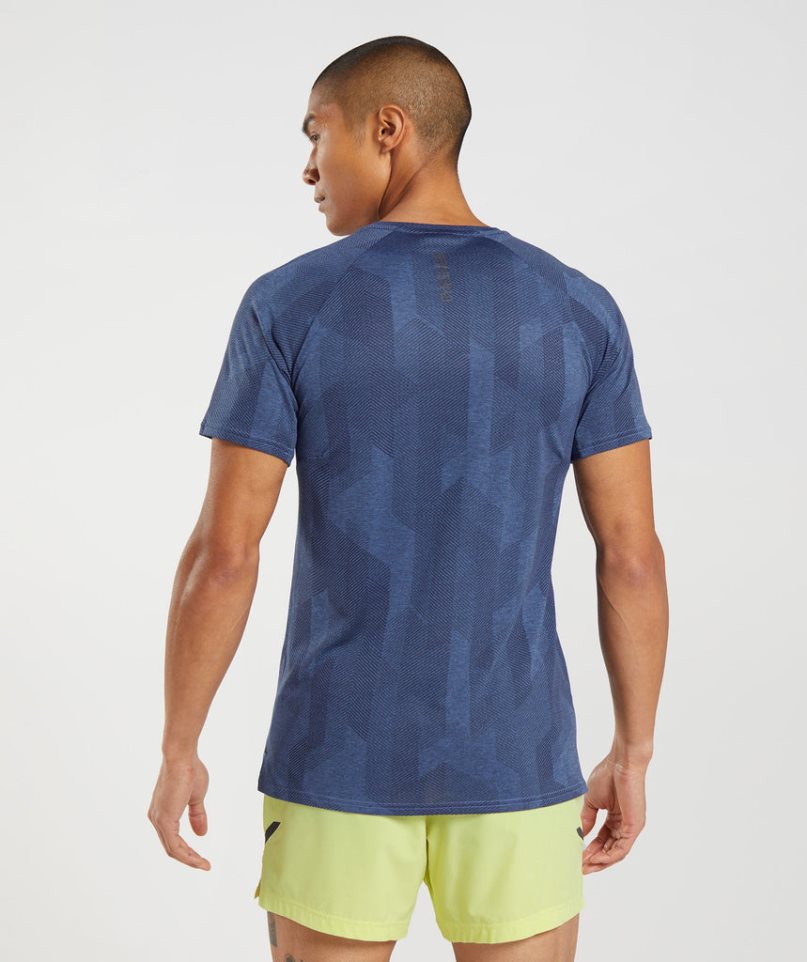 Camiseta Gymshark Apex Hombre Azules | ES1503-UN