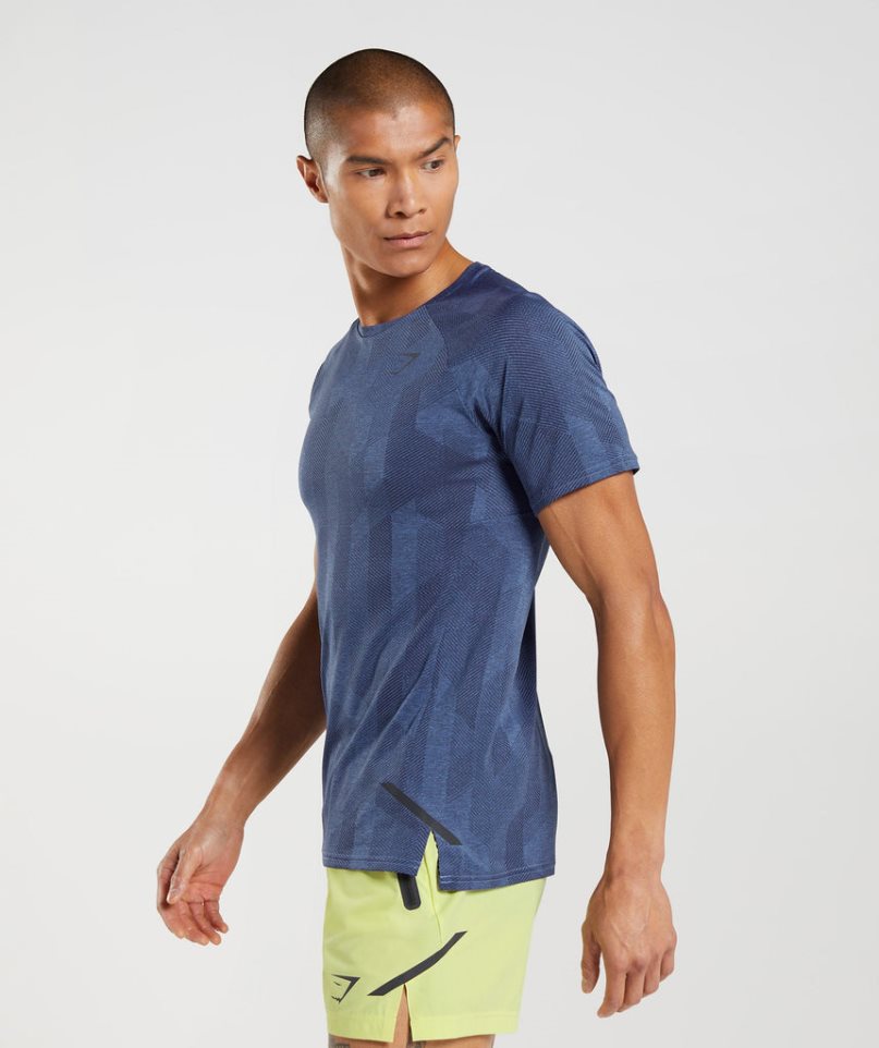 Camiseta Gymshark Apex Hombre Azules | ES1503-UN