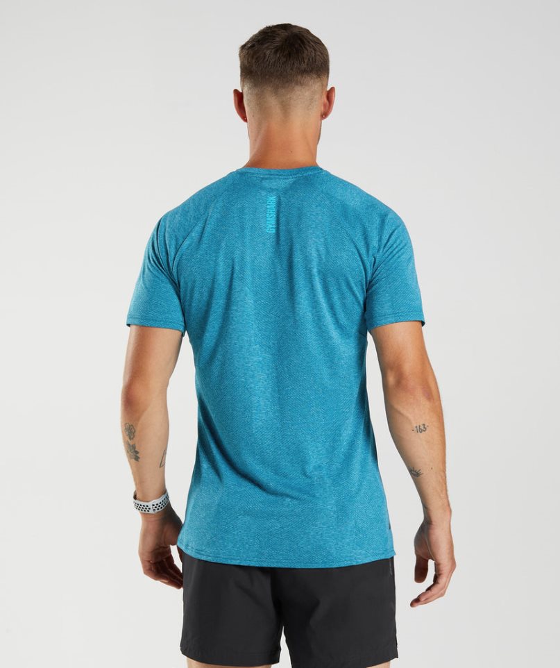 Camiseta Gymshark Apex Hombre Turquesa | ES2903-DH