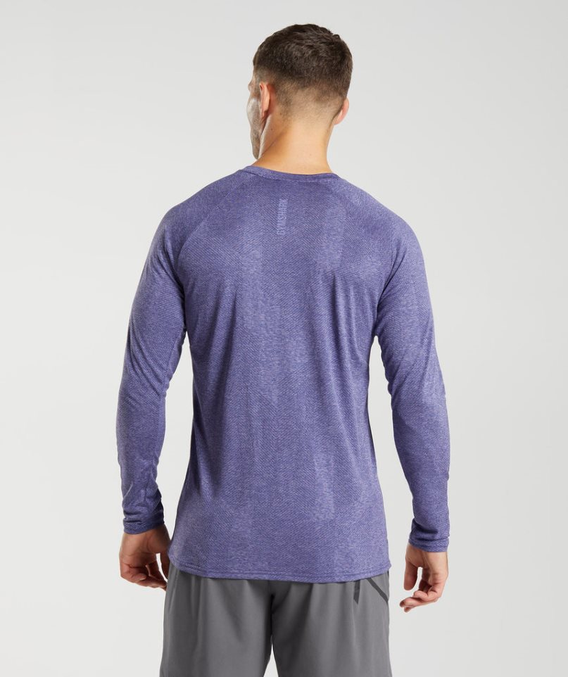 Camiseta Gymshark Apex Long Sleeve Hombre Moradas | ES2078-SJ