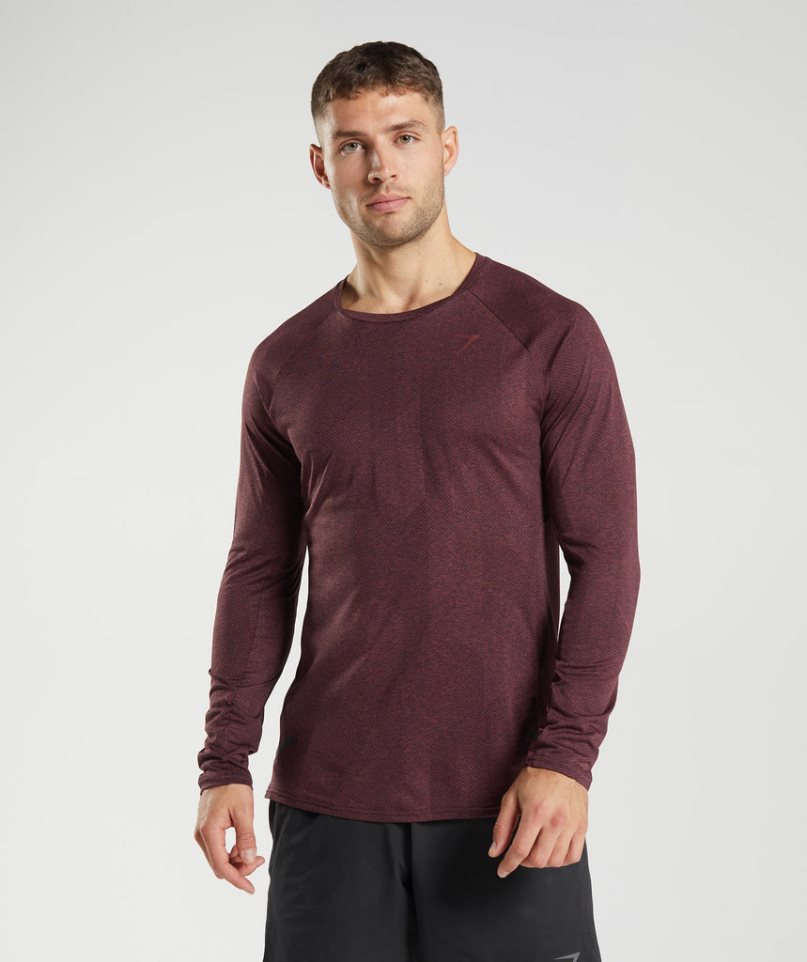 Camiseta Gymshark Apex Long Sleeve Hombre Marrones Oscuro | ES6792-ON