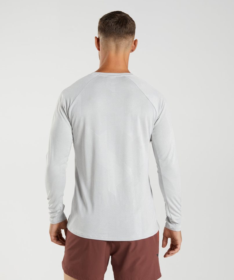 Camiseta Gymshark Apex Long Sleeve Hombre Gris Claro | ES8257-AO