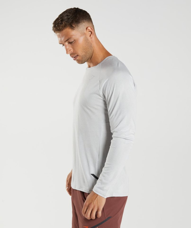 Camiseta Gymshark Apex Long Sleeve Hombre Gris Claro | ES8257-AO