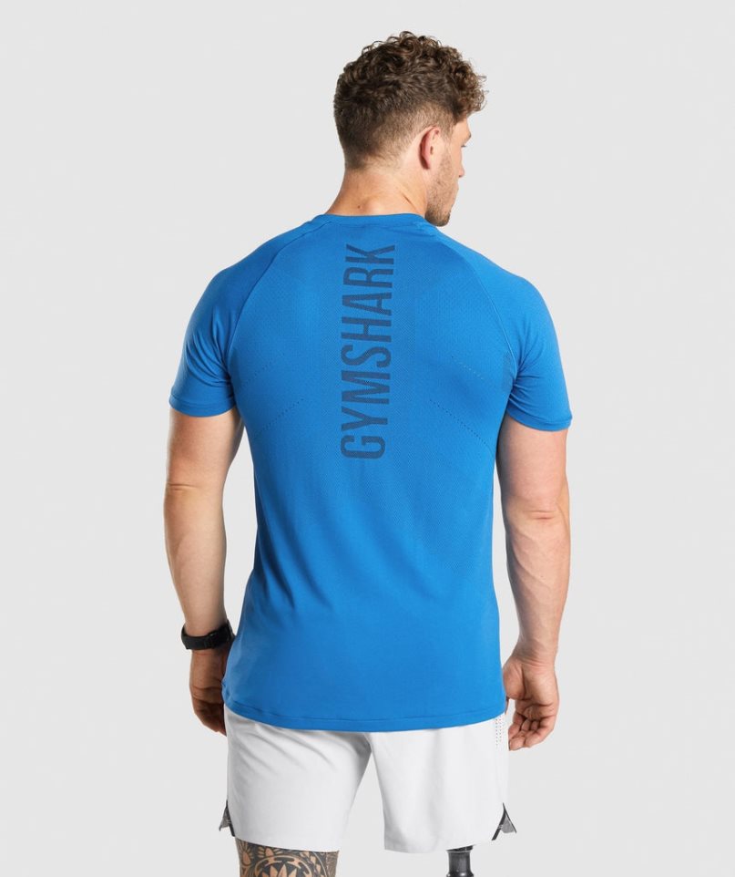 Camiseta Gymshark Apex Perform Hombre Azules | ES8469-WM