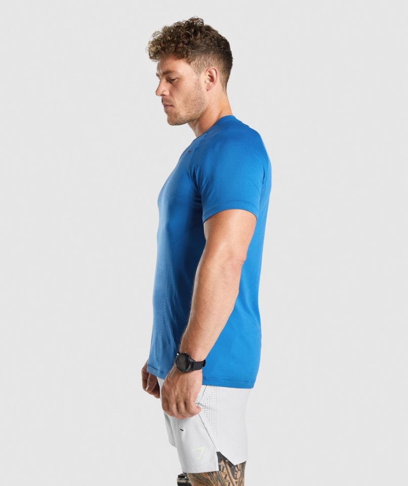 Camiseta Gymshark Apex Perform Hombre Azules | ES8469-WM