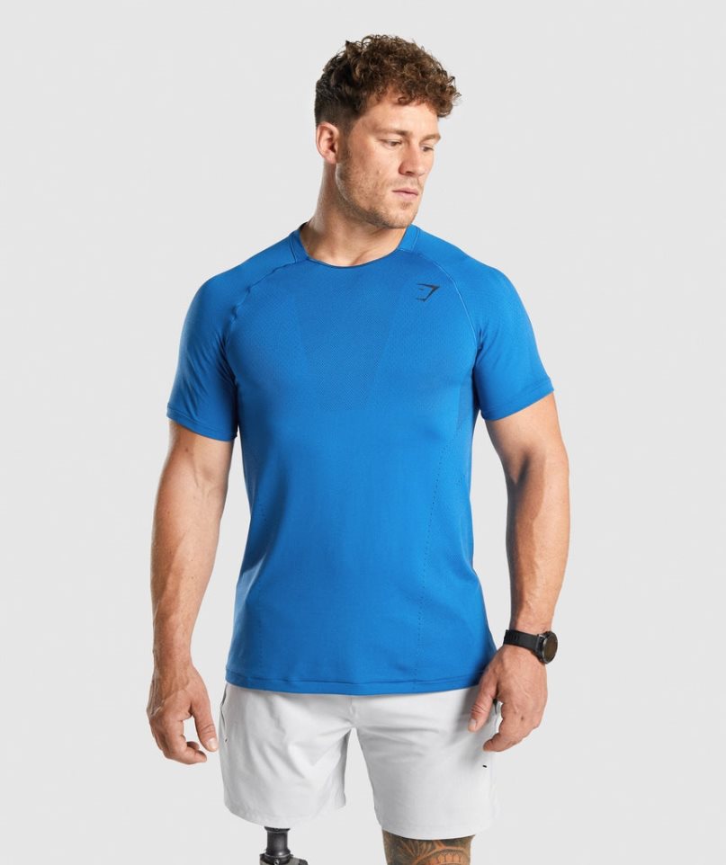 Camiseta Gymshark Apex Perform Hombre Azules | ES8469-WM