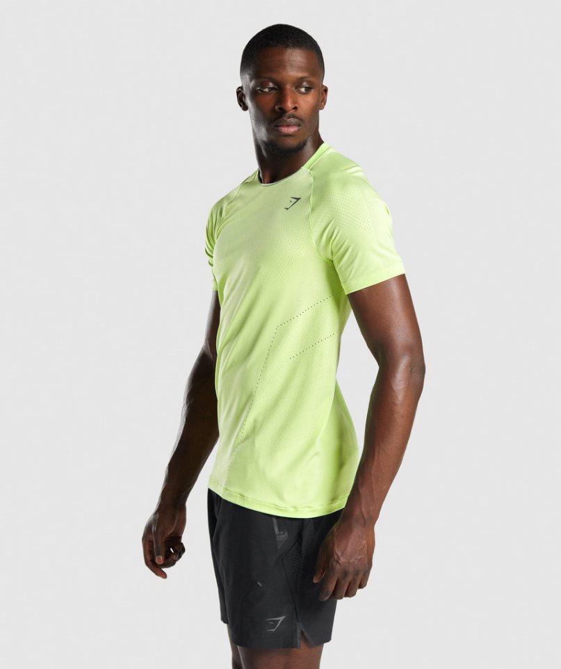 Camiseta Gymshark Apex Perform Hombre Verde Claro | ES8170-NZ