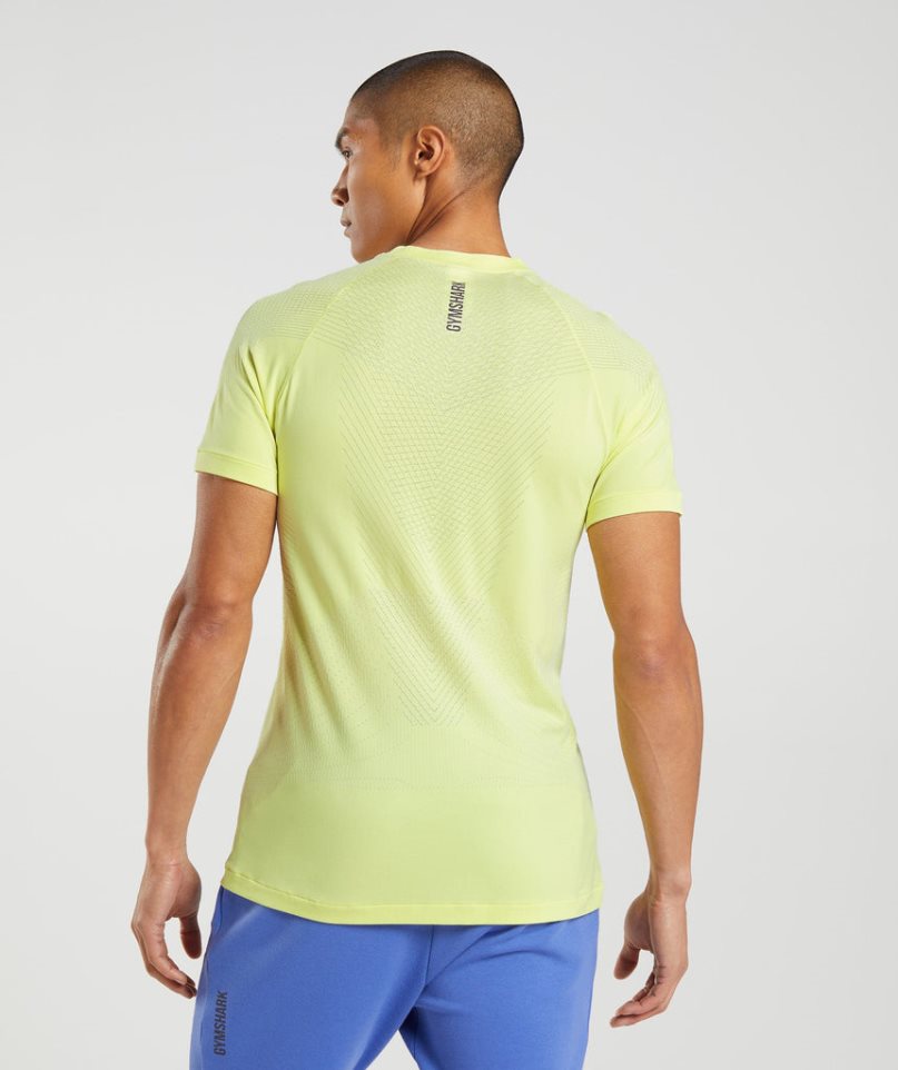 Camiseta Gymshark Apex Seamless Hombre Amarillo | ES4316-XK