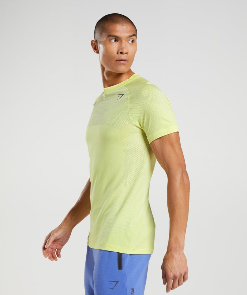 Camiseta Gymshark Apex Seamless Hombre Amarillo | ES4316-XK