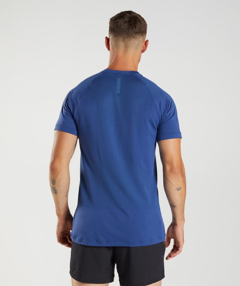 Camiseta Gymshark Apex Seamless Hombre Azules | ES5794-XA