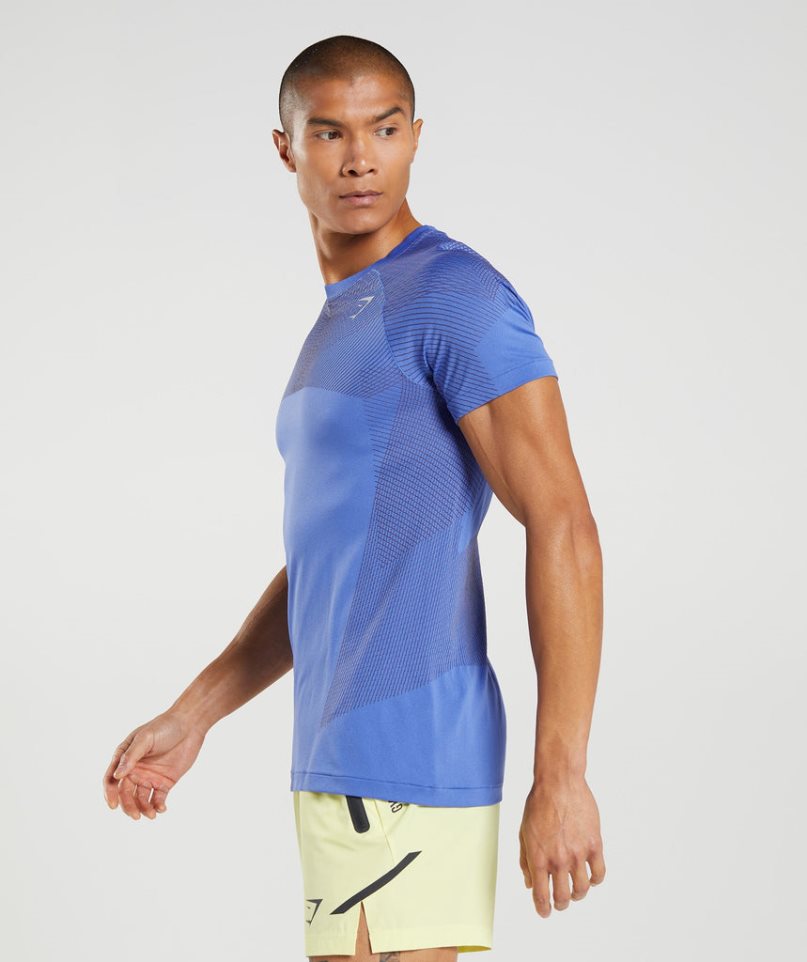 Camiseta Gymshark Apex Seamless Hombre Azules | ES5827-JO