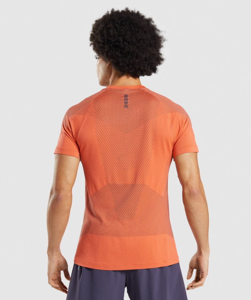 Camiseta Gymshark Apex Seamless Hombre Naranjas | ES7941-VL