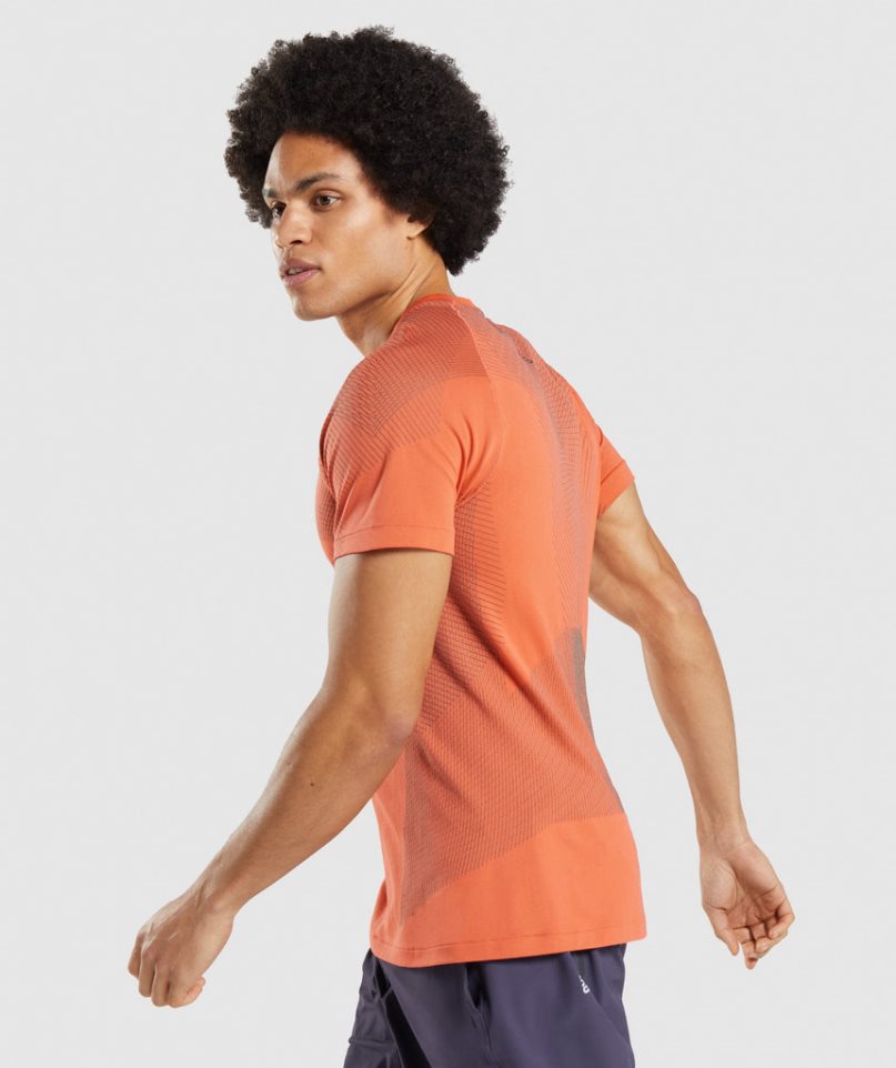 Camiseta Gymshark Apex Seamless Hombre Naranjas | ES7941-VL