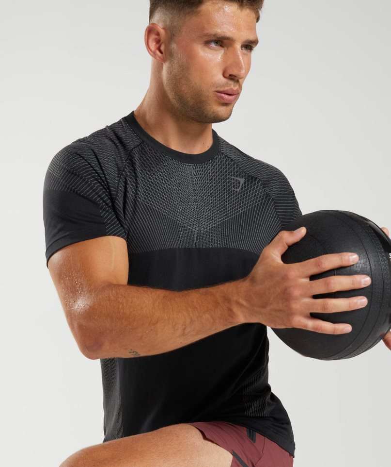 Camiseta Gymshark Apex Seamless Hombre Negras | ES8527-ID