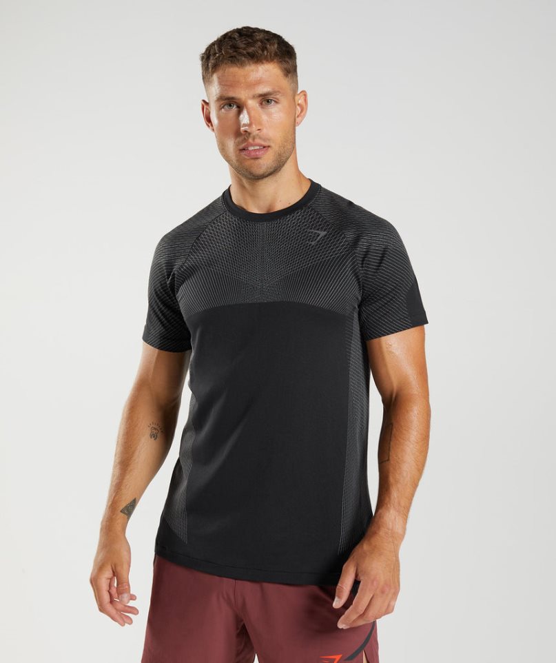 Camiseta Gymshark Apex Seamless Hombre Negras | ES8527-ID