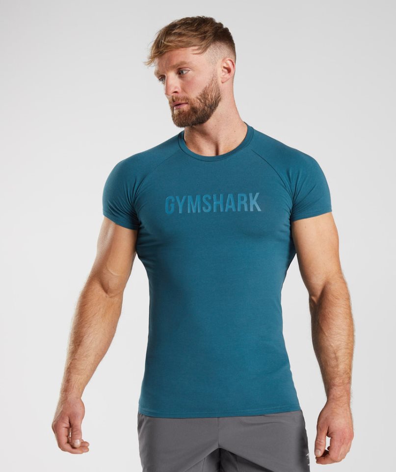 Camiseta Gymshark Apollo Hombre Azules | ES3207-RP